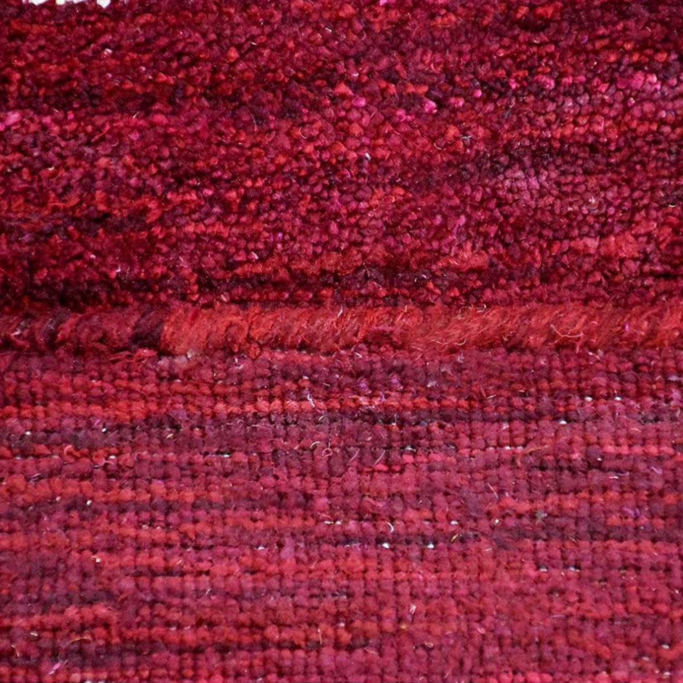 HAND KNOTTED LOOM SILK ECO-FRIENDLY AREA RUG -5'x8',Rectangle,Dark Red,Geometric
