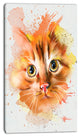 Lovely Red Watercolor Cat, Animal Canvas Art Print, 16"x32"
