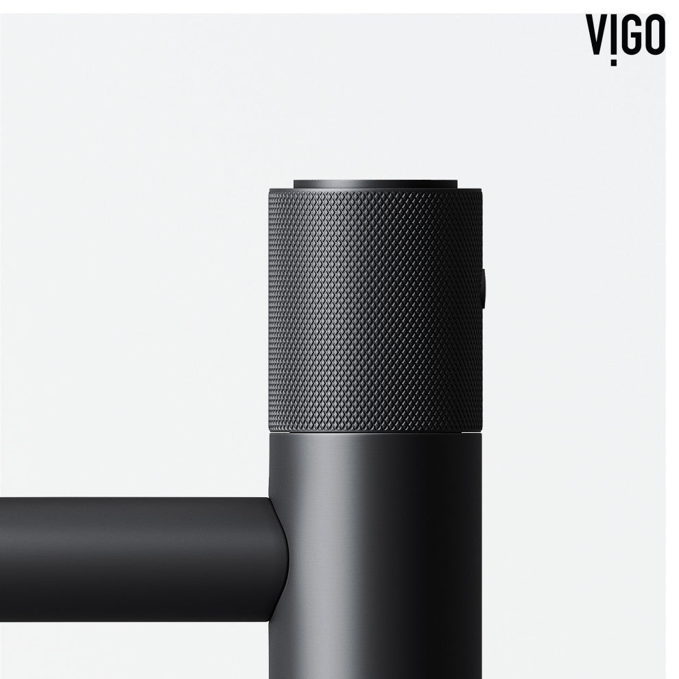 VIGO Apollo 12" H Single Handle Single Hole Bathroom Vessel Faucet, Matte Black