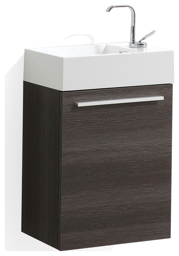 Colmar 18" Vanity Set With Acrylic Sink, Dark Oak