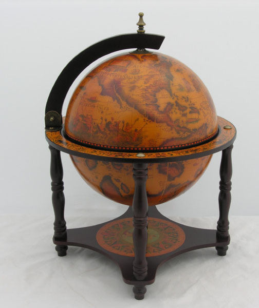 Globe Bar 13 Inches- 4 Legged Stand-Red Globe Wine Stand Bar Cabinet