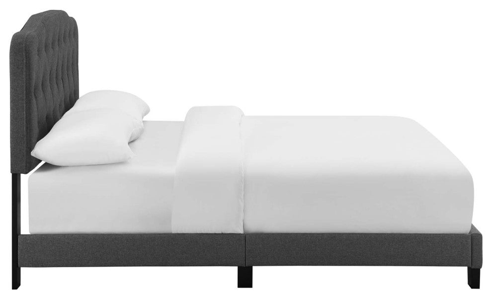 Gray Amelia Full Upholstered Fabric Bed