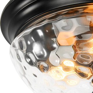 Modern 3-Light Bowl Hammered Glass Ceiling Light