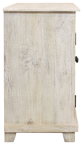Jenna 2-Door Solid Wood Nightstand With Distressed White Finish