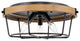 3 Light Rust Cage Ceiling Light Fixture, Industrial, Drum Semi Flush Mount
