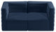 Quincy Velvet Upholstered 2-Piece Modular Sofa, Navy