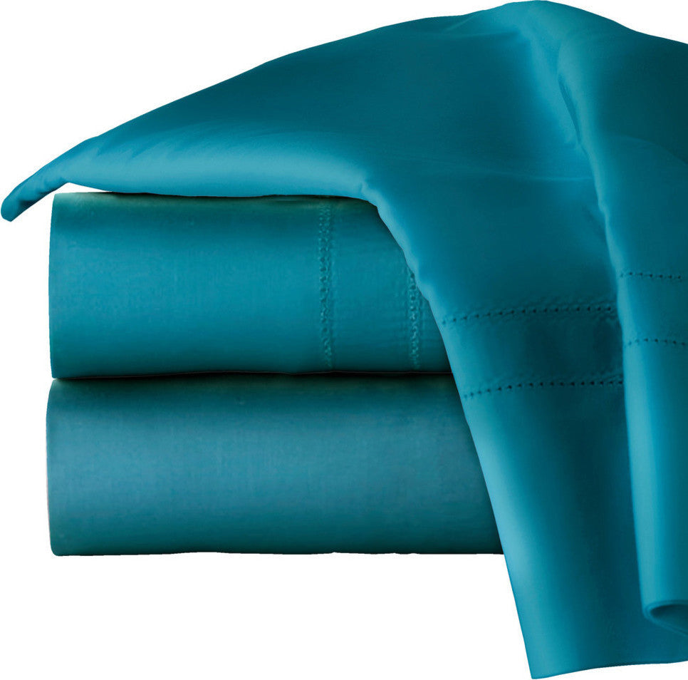 Pointehaven 620TC Long Staple Cotton Sheet Set, Teal, Cal King