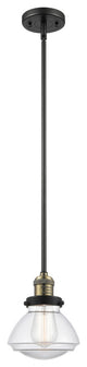 Olean 1-Light Mini Pendant, Black Antique Brass, Clear