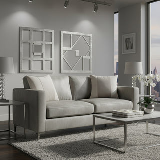 Moonbeam Baldwin 21" Square Pieced Pillow, Set of 2, Dove