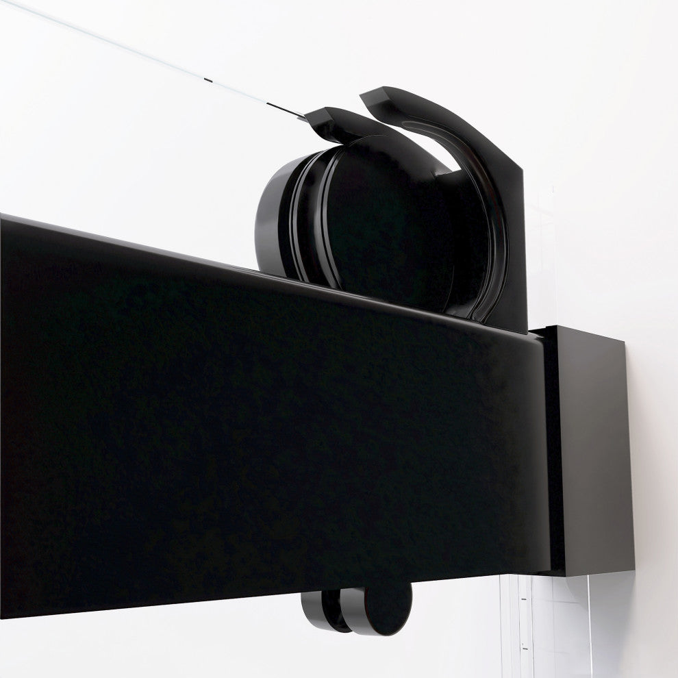 60"/72" W x 79" H Double Sliding Frameless Shower Door, Matte Black;, 60" X 79";