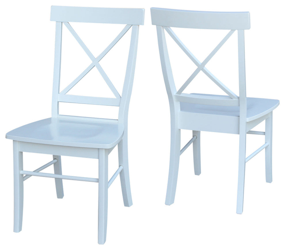 Set of Two X-Back Chairs, White
