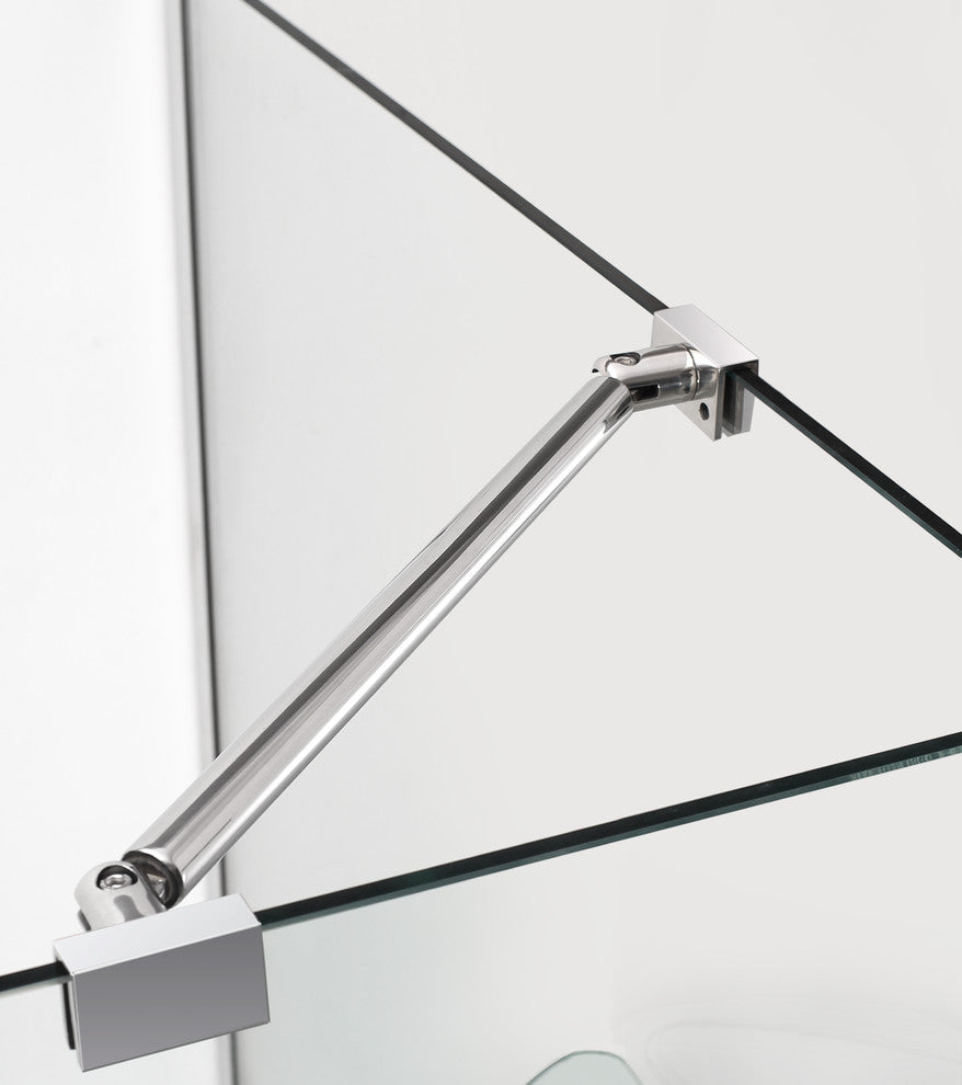 Bromley 62.25"-63.25"x38.375"x72" Frameless Corner Hinged Shower Enclosure