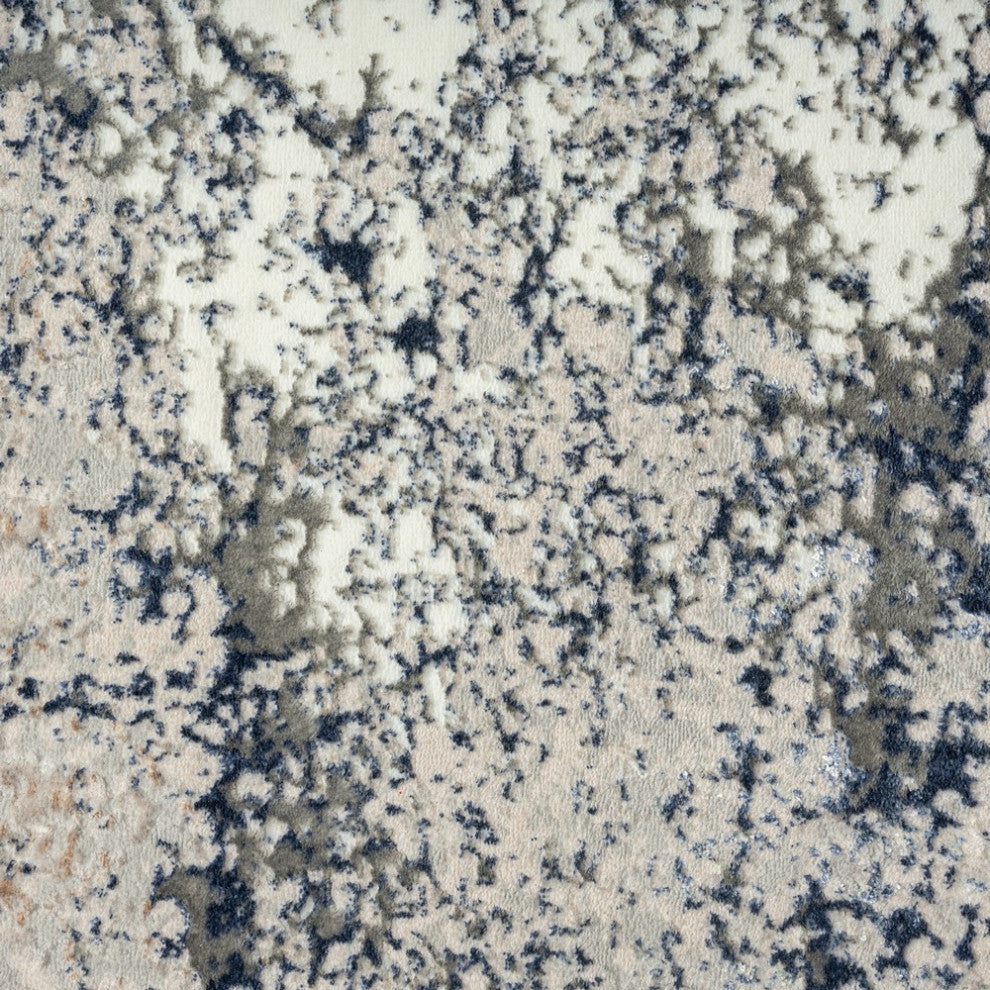 Blue/Gray Modern Abstract Indoor Area Rug, 7'5" X 9'5"