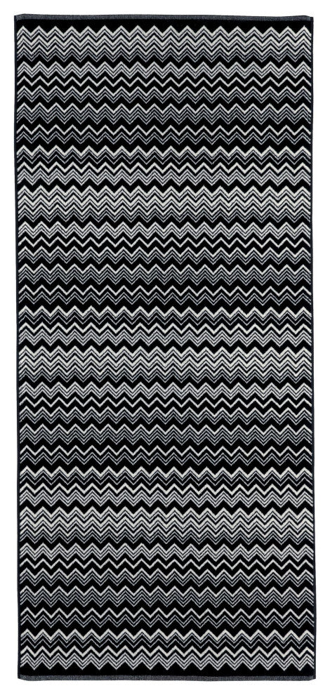 Keith Black and White Towel and Mat Collection, Color 601, Bath Mat
