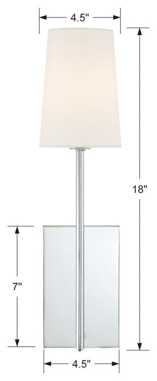 Crystorama Lena 1-Light Sconce, Polished Chrome