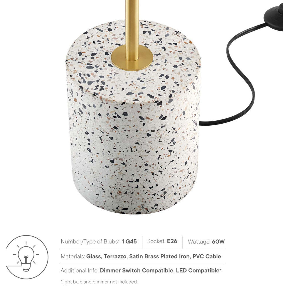 Floor Lamp Light, White, Glass, Modern, Mid Century Cafe Bistro Hospitality