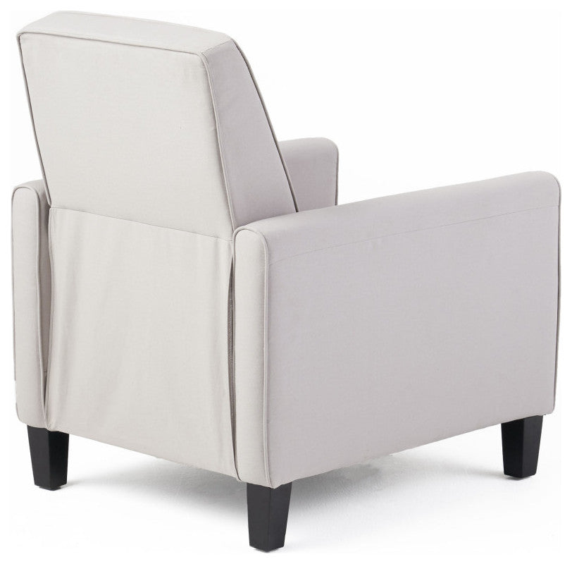 Susan Fabric Recliner, Set of 2, Light Gray and Dark Brown