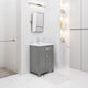 Myra 24 In. Integrated Ceramic Sink Top Vanity in Cashmere Grey with Faucet