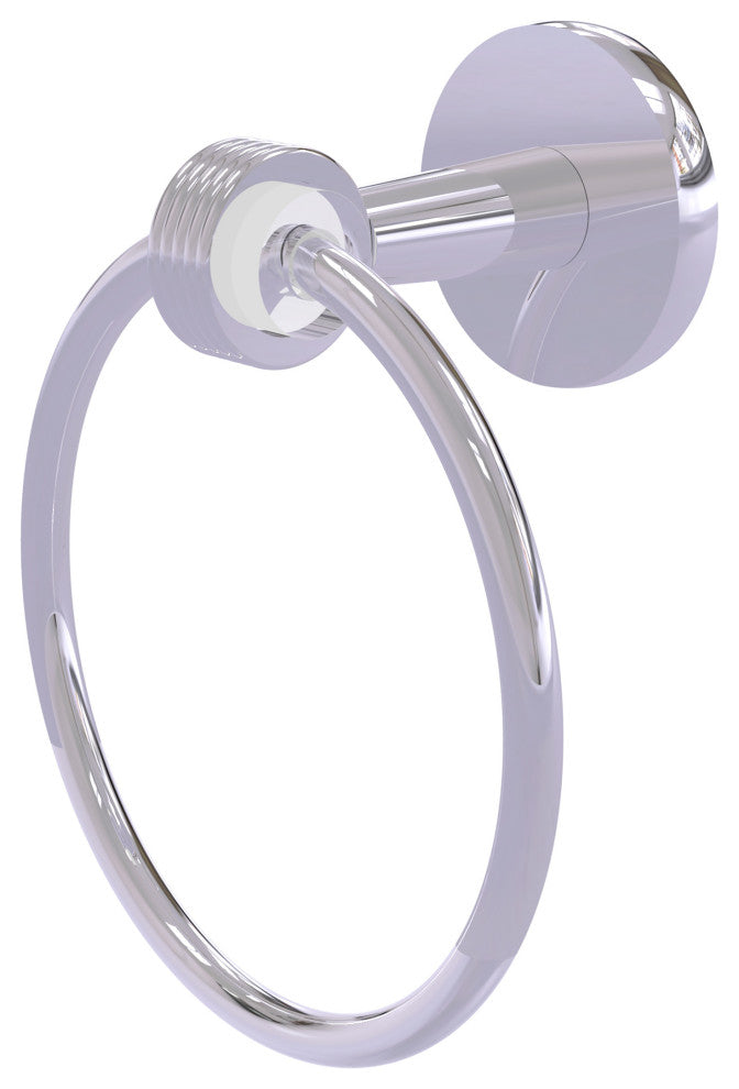 Clearview Towel Ring with Groovy Accents, Polished Chrome