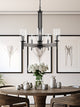 Kira Home Winston 26" Farmhouse Dining Room Chandelier, Cylinder Glass Shades