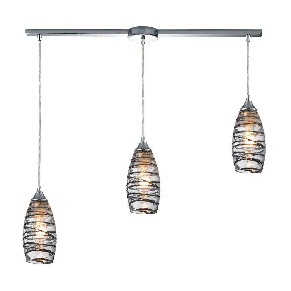 Twister 3-Light Linear Pendant Fixture