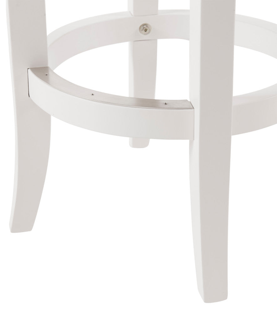 Natick Bar Stool, White, Counter Height