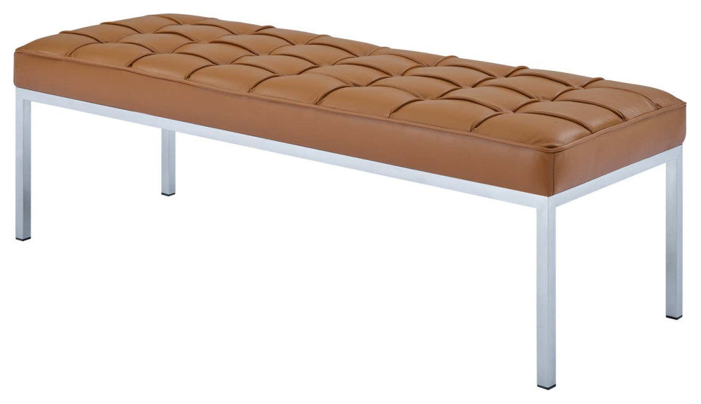 Loft Leather Bench-Tan