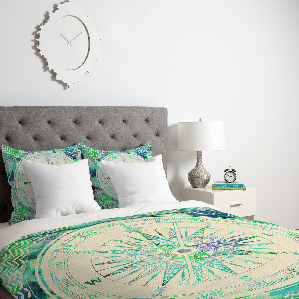 Deny Designs Bianca Green Follow Your Own Path Mint Duvet Cover - Lightweight
