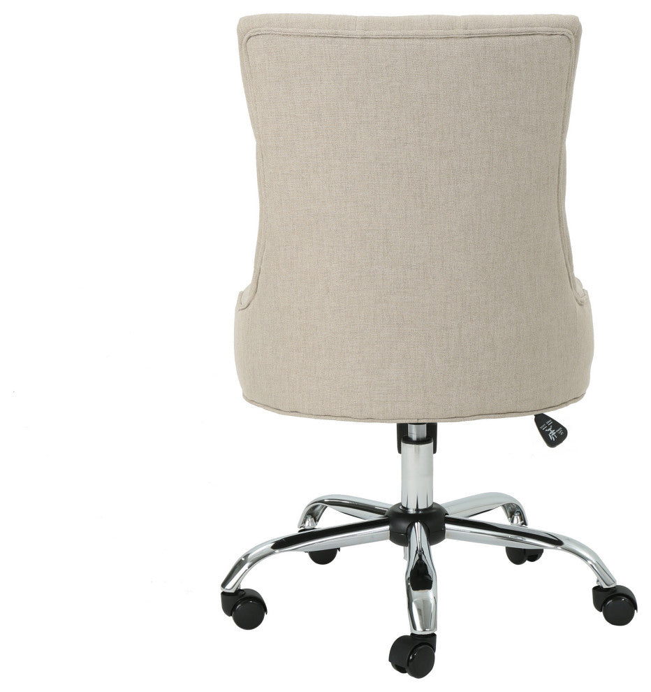 GDF Studio Bagnold Home Office Fabric Desk Chair, Wheat/Chrome