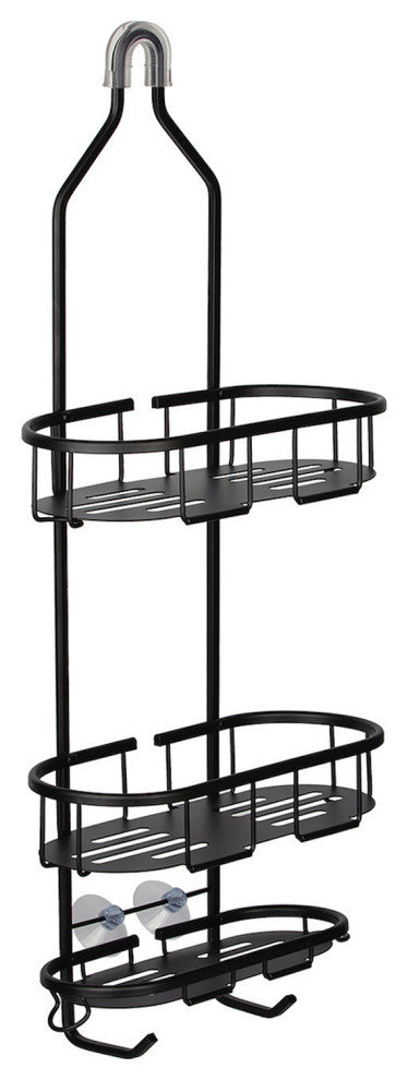 Utopia Alley Rustproof Aluminum Shower Caddy with 3 Shelves, Matte Black Finish