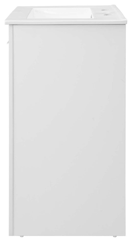 Sink Vanity Cabinet, Melamine, White, Modern Contemporary, Hotel Bathroom
