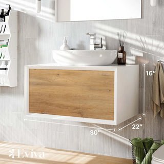 Eviva Santa Monica 30" White Oak Wall Mount Vanity