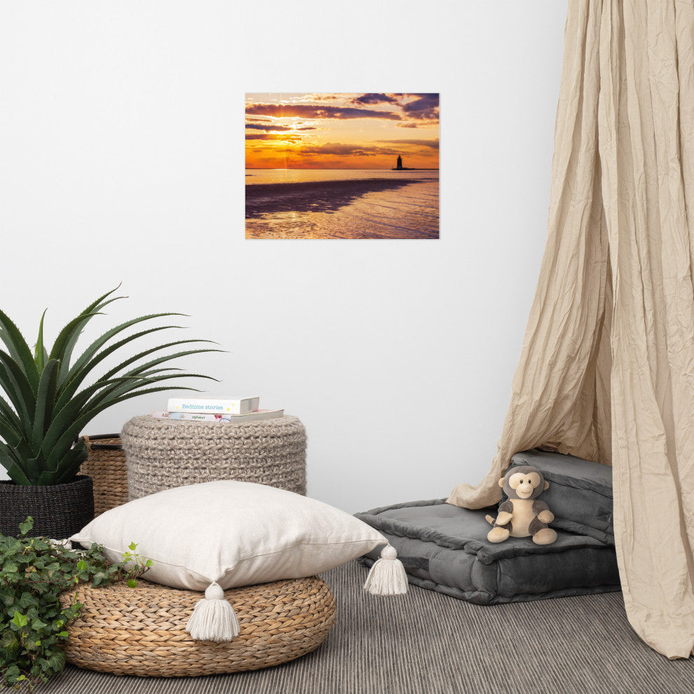 Cape Henlopen Sunset Landscape Photo, Unframed Coastal Wall Art Paper Prints, 18" X 24"
