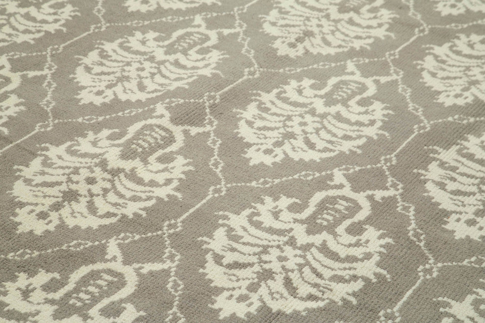 Rug N Carpet - Hand-Knotted Oriental 10' 0" x 13' 7" Wool Beige Oushak Rug