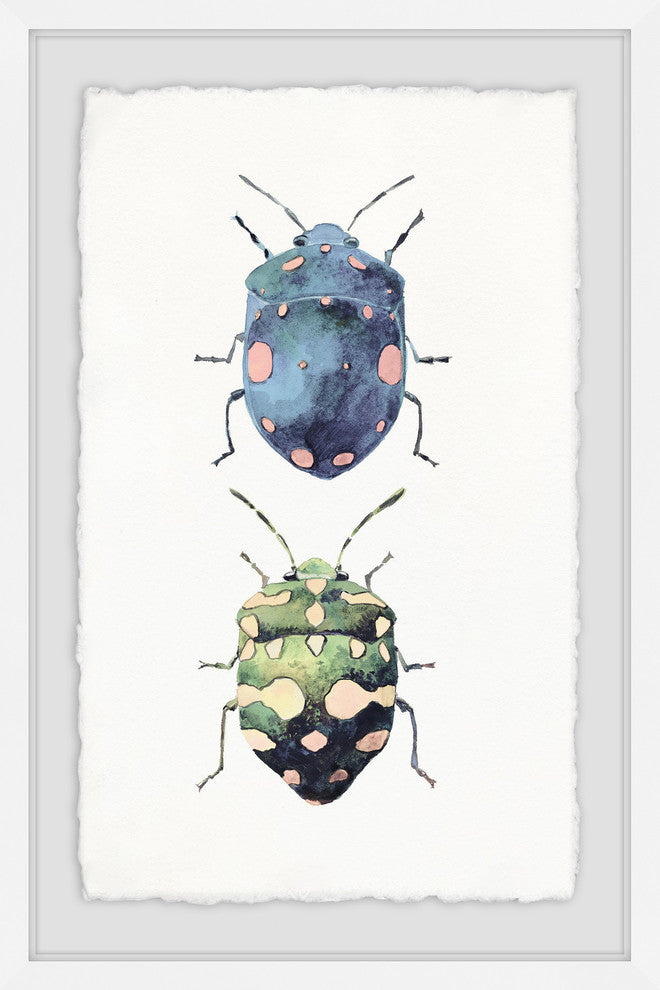 "Beetle Pair" Framed Painting Print, 20"x30"