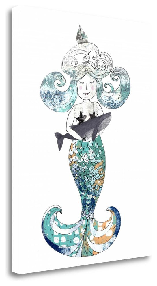 "Mermaid" By Sarah Ogren, Giclee Print on Gallery Wrap Canvas, Ready to Hang