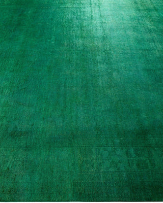 Overdyed, One-of-a-Kind Hand-Knotted Area Rug Green, 8'2"x10'5"