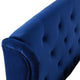 Penelope Tufted Wingback Queen Performance Velvet Platform Bed-Navy