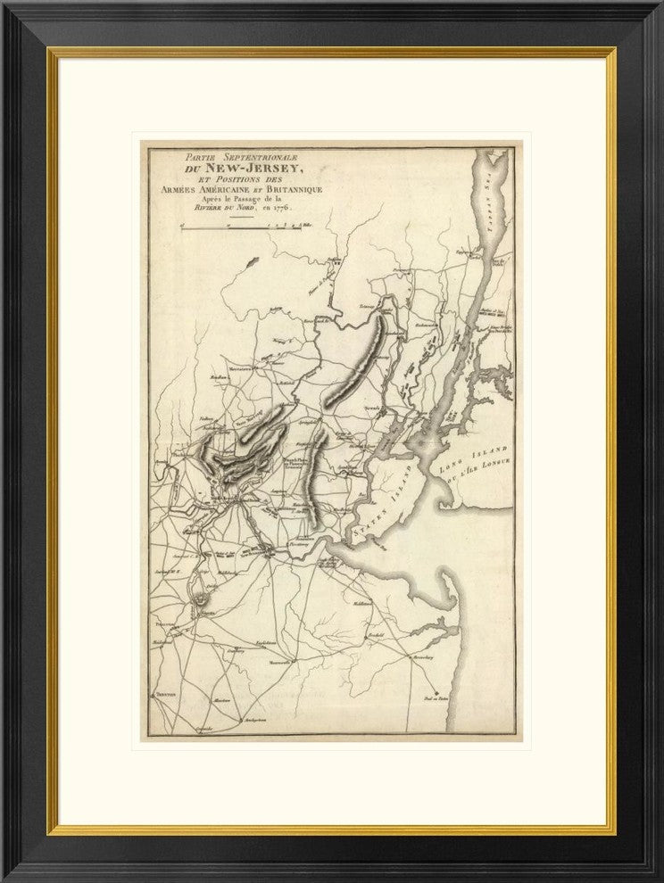 Septentrionale Du New Jersey, Et Positions Des Armees Americaine, 24"x32"