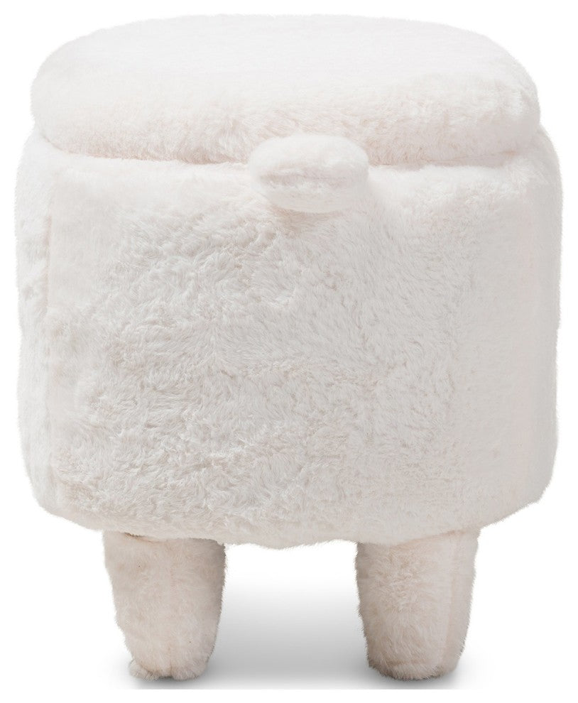 Pecora Contemporary Wool Upholstered Sheep Storage Ottoman