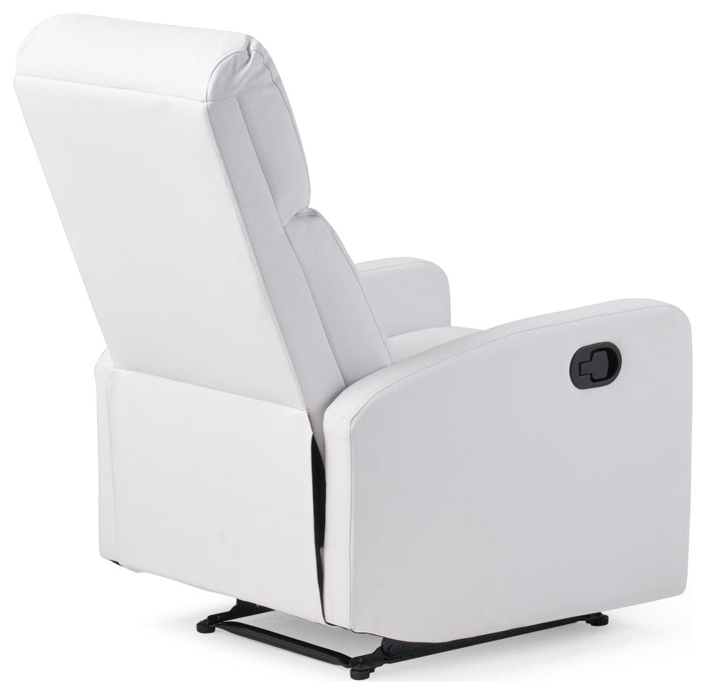 GDF Studio Teyana White Faux Leather Recliner