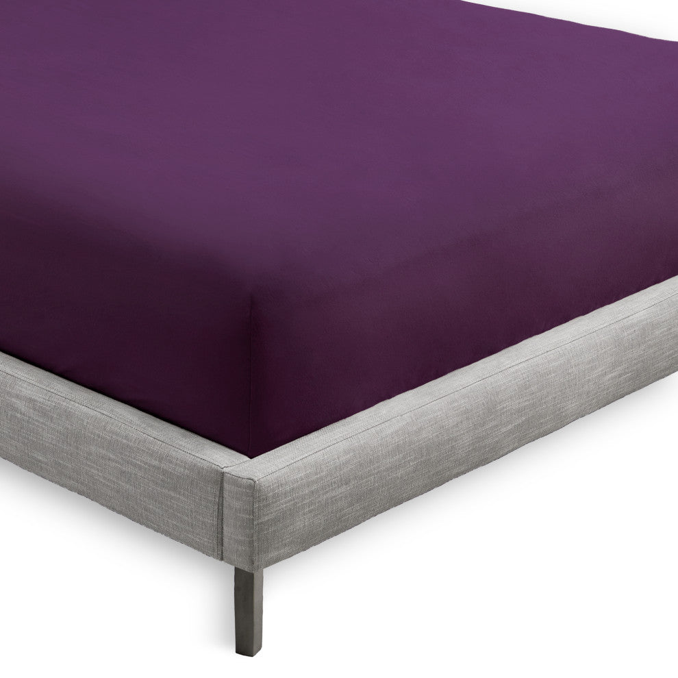 Bare Home Microfiber Fitted Sheets - Set of 2, Plum, Queen