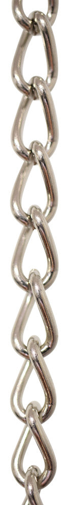 RCH Hardware Steel Twist Clock Chain, 164 Reel, Polished Nickel, U15