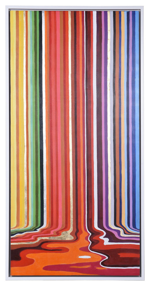 All The Crayons Are Melting Art Print on Canvas- Framed