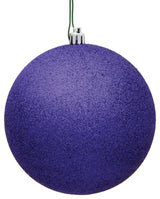 Vickerman 4.75" Purple Glitter Ball Ornament, 4 per Bag