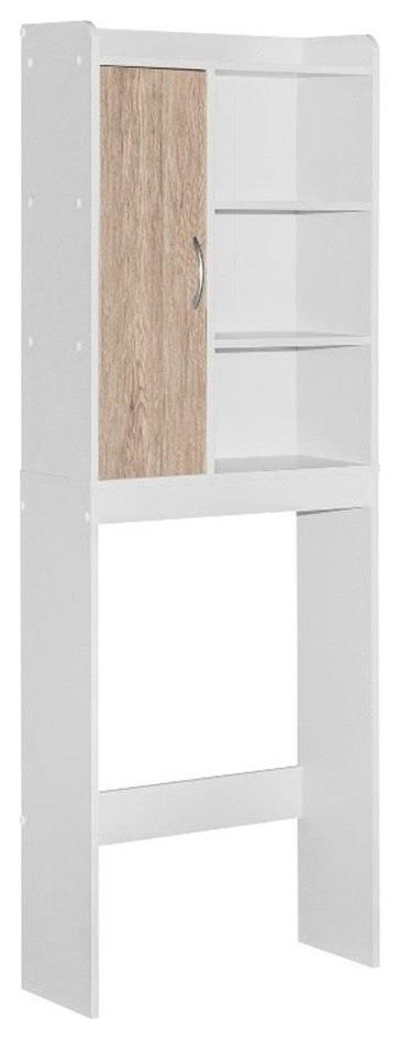 Better Home Products Ace Over the Toilet Storage Shelf in White & Natural Oak