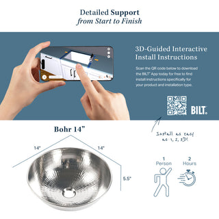 Bohr 14" Vessel Bathroom Sink in Nickel