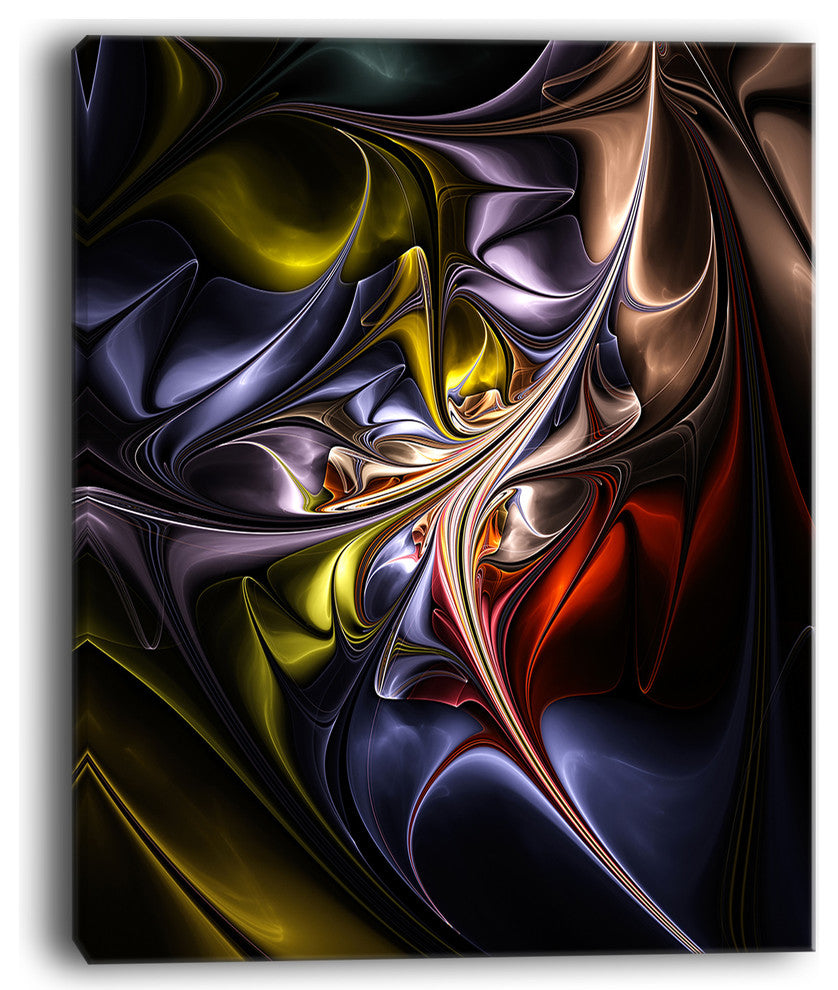 "Multicolored Stained Floral Shapes" Floral Wall Art Canvas, 30"x40"