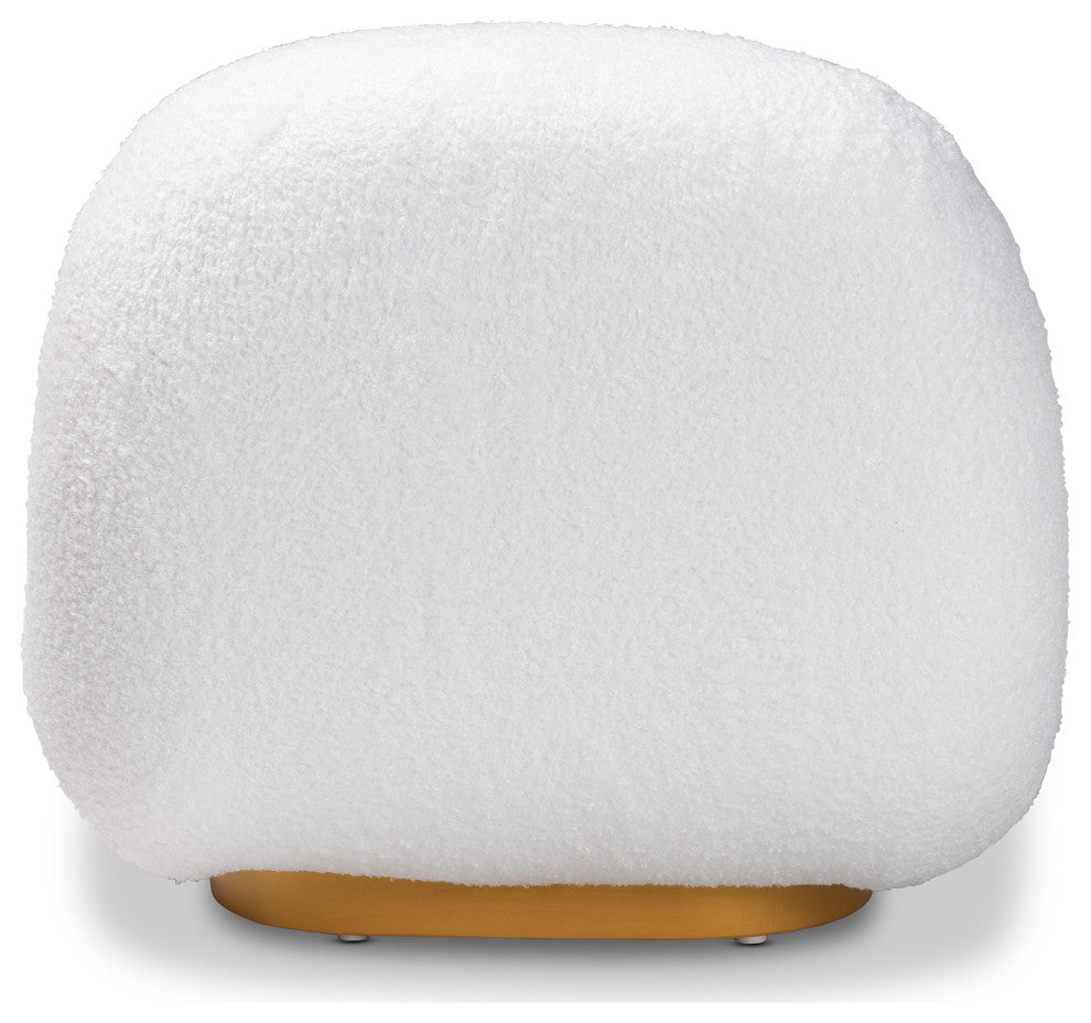 Zidane Contemporary White Boucle Upholstered Accent Chair