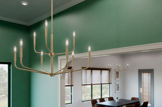 Madden Chandelier, Black, Champagne Bronze, 45"